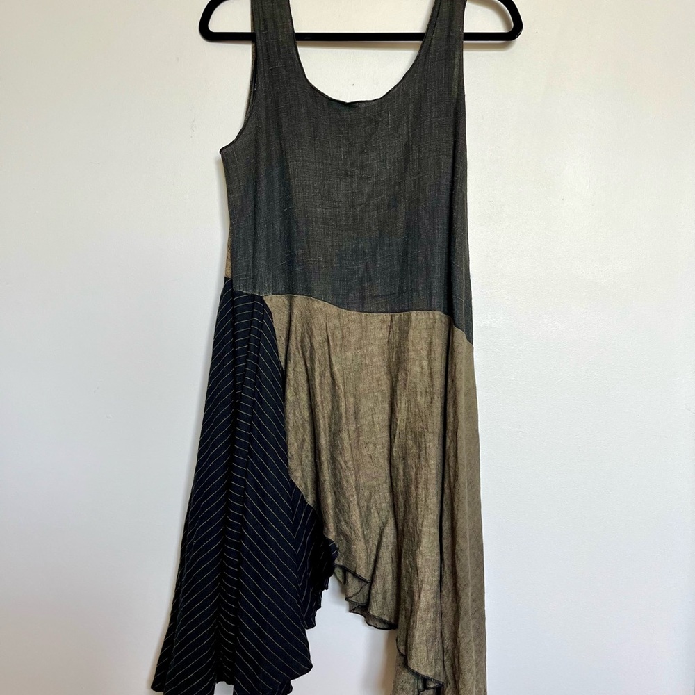 Asymmetrical linen dress